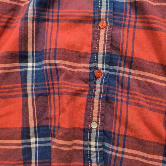 KUHL Women's Red/White/Navy Plaid Button Up Shirt w/ Spellout Logo, Medium - Picture 4 of 7